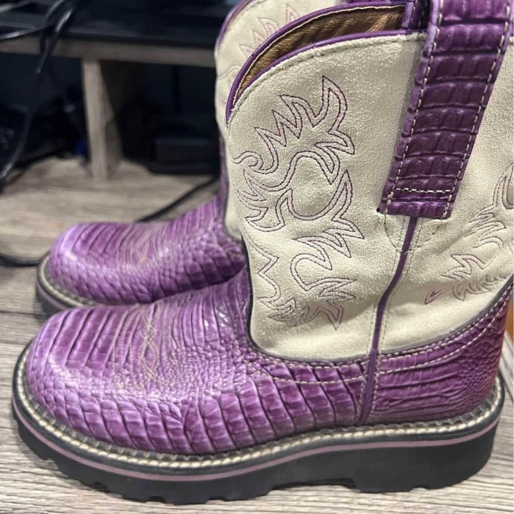 Ariat 4LR Fatbaby Women Cowgirl Boots Purple Square